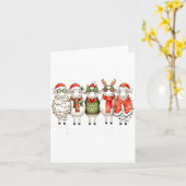 Fleece Navidad Sheep Christmas Lights Dinner Famil カード (黄色い花)