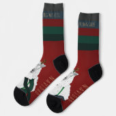 “Fleece Navidad” Sheep Funny Fun Festive Red  ソックス (左)