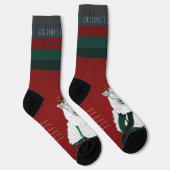 “Fleece Navidad” Sheep Funny Fun Festive Red  ソックス (右)