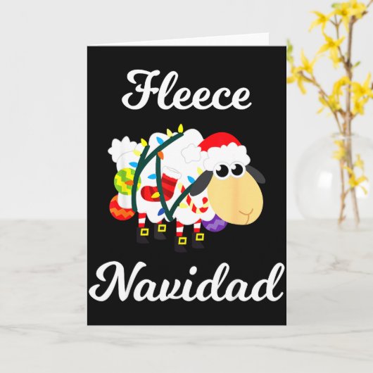 Fleece Navidad Shirt Funny Feliz Mexican Christmas カード (黄色い花)