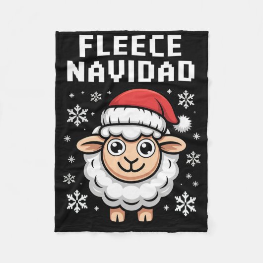 Fleece Navidad Ugly Sweater Christmas Sheep Holida フリースブランケット (正面)