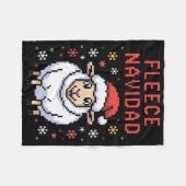 Fleece Navidad Ugly Sweater Funny Christmas Sheep  フリースブランケット (正面(横))