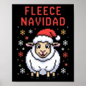 Fleece Navidad Ugly Sweater Funny Christmas Sheep  ポスター (正面)