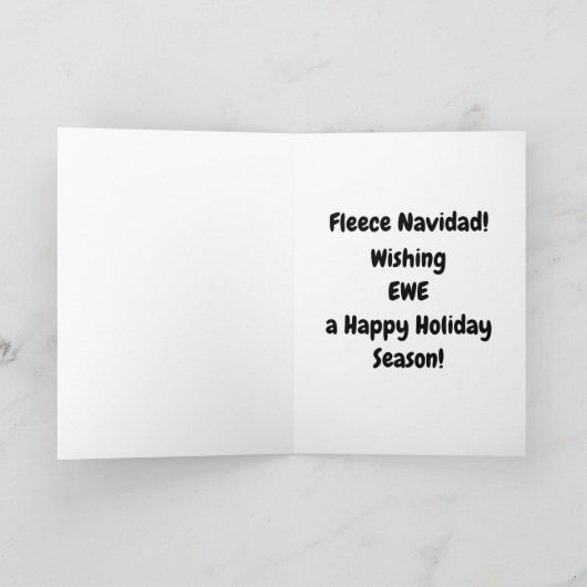 Fleece Navidad- Wishing EWE happy holiday カード (内部)