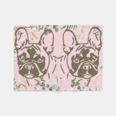 Fleecedecke französische Bulldogge  フリースブランケット (正面(横))