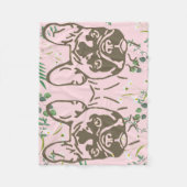 Fleecedecke französische Bulldogge  フリースブランケット (正面)