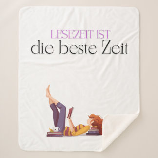 Fleecedecke für Buchliebhaberinnen – "Lesezeit" シェルパブランケット