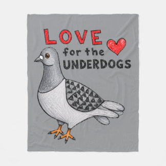 Fleecedecke "Love For The Underdogs" mit Taube フリースブランケット