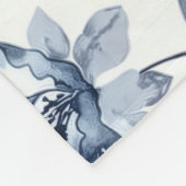 Fleecedecke mit blauem Blumem-Print フリースブランケット (角)