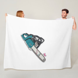 Fleecedecke mit Kettensägen-Desig フリースブランケット