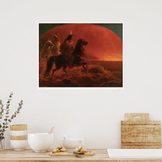 Fleeing a Prairie Fire (1868A) ポスター (キッチン)