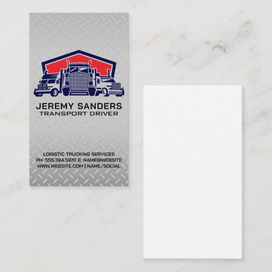 Fleet of Semi Trucks | Transport 名刺 (正面/裏面)