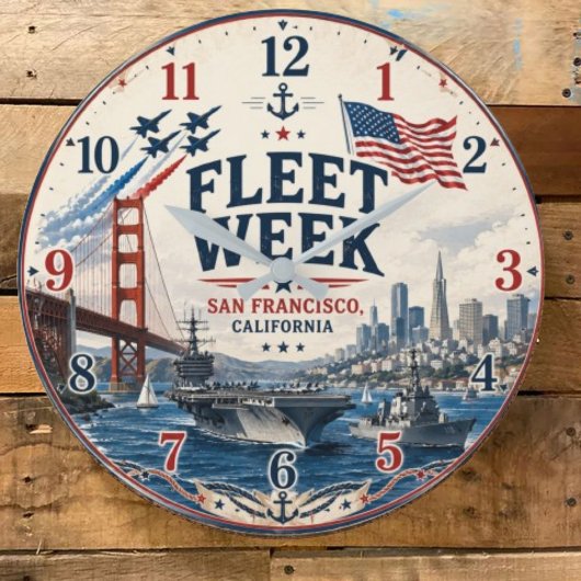 Fleet Week Festival San Francisco California e ラージ壁時計
