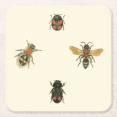 Fles and Beetles by Vision Studio スクエアペーパーコースター (正面)