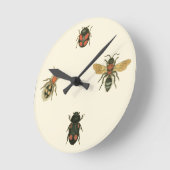 Fles and Beetles by Vision Studio ラウンド壁時計 (傾斜)