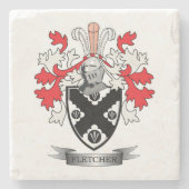 Fletcherの家紋の紋章付き外衣 ストーンコースター (正面)