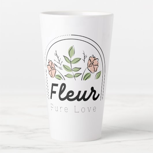 Fleur - 純愛フラワーロゴ カフェラテマグ (正面)