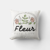 Fleur - 純愛フラワーロゴ クッション (正面)