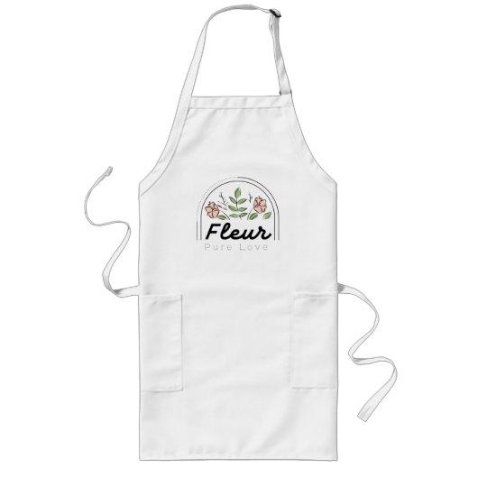 Fleur - 純愛フラワーロゴ ロングエプロン (正面)