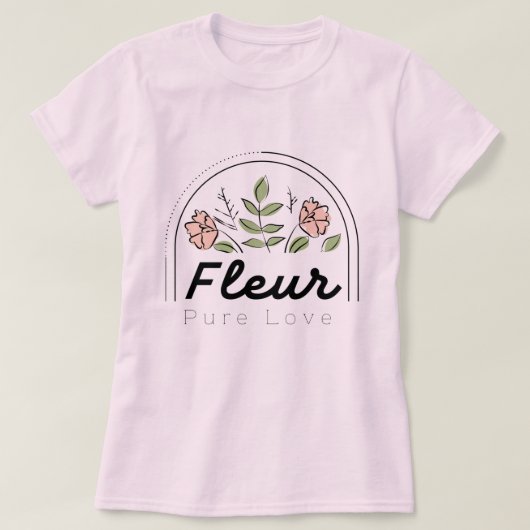 Fleur - 純愛 フローラル ロゴ tシャツ (デザイン正面)