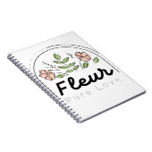 Fleur - 純粋な愛のフラワーロゴ ノートブック (右側)