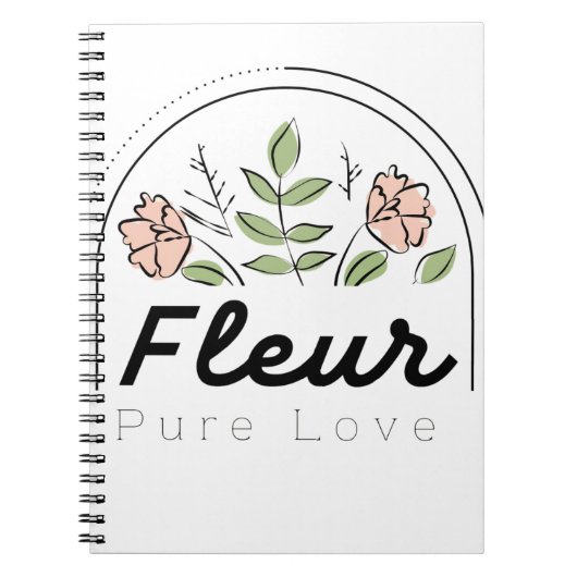 Fleur - 純粋な愛のフラワーロゴ ノートブック (正面)