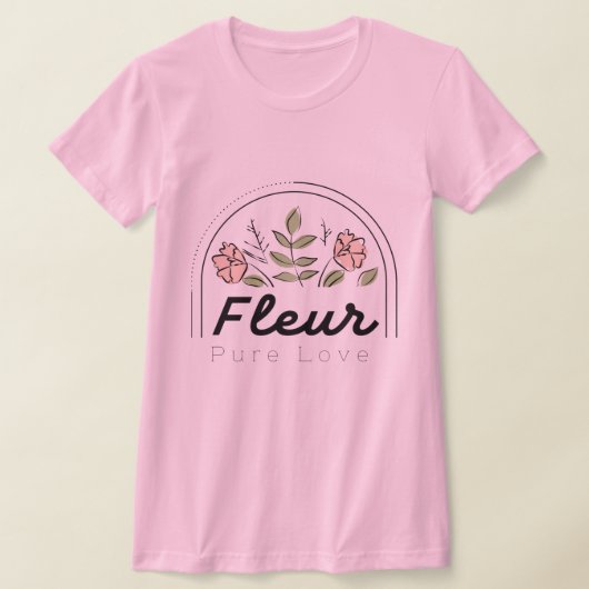 Fleur - 純粋な愛のフラワーロゴ tシャツ (レイダウン)