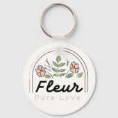 Fleur - 純粋な愛の花のロゴ キーホルダー (正面)