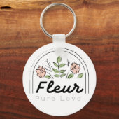 Fleur - 純粋な愛の花のロゴ キーホルダー (正面)