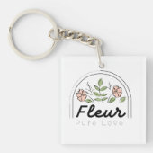 Fleur - 純粋な愛の花のロゴ キーホルダー (正面)
