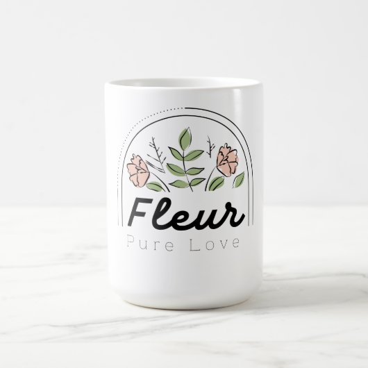 Fleur - 純粋な愛の花のロゴ コーヒーマグカップ (中央)