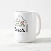 Fleur - 純粋な愛の花のロゴ コーヒーマグカップ (正面右)