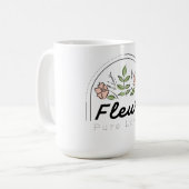 Fleur - 純粋な愛の花のロゴ コーヒーマグカップ (正面左)
