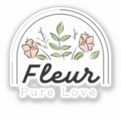 Fleur - 純粋な愛の花のロゴ シール (正面)