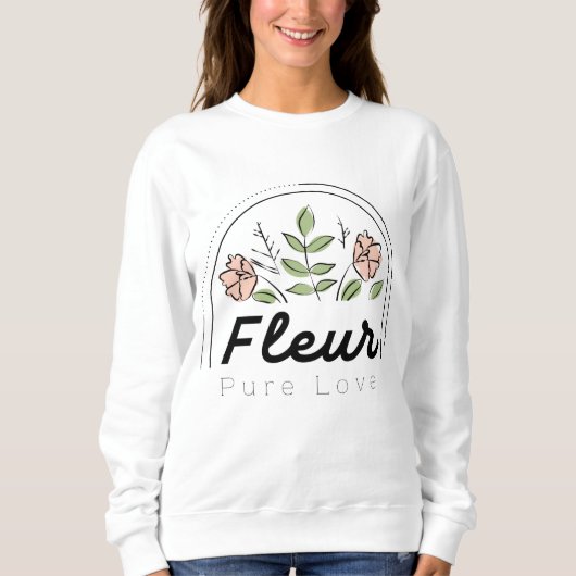 Fleur - 純粋な愛の花のロゴ スウェットシャツ (正面)