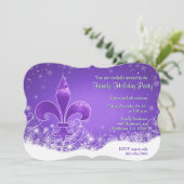 Fleur and Snowflake Purple Holiday Invitation 招待状 (スタンド正面)