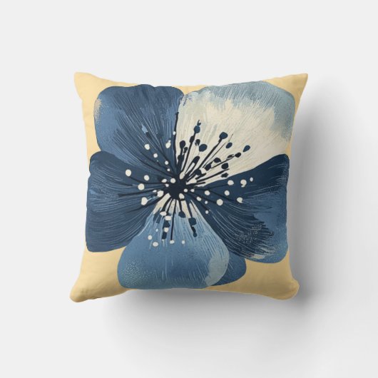 🌸 Fleur Bleue Éthérée クッション (裏面)