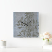 Fleur de Bleu I スクエア壁時計 (ホーム)