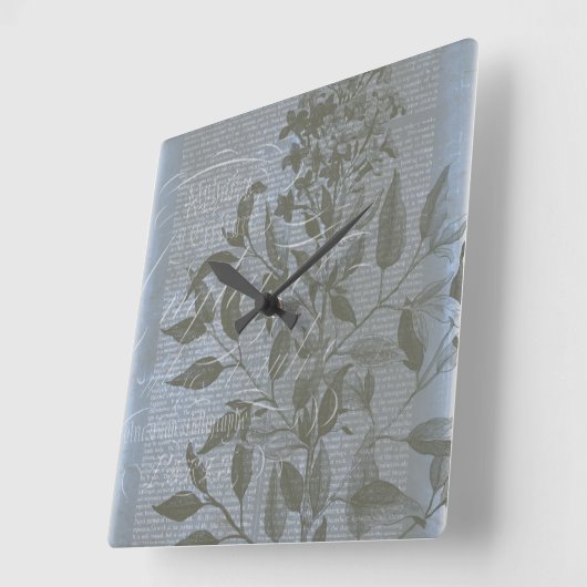 Fleur de Bleu I スクエア壁時計 (傾斜)