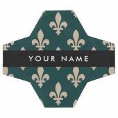 Fleur de Lis, Beige on Green, Royal, Your Name サッカーボール (フラット)