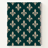Fleur de Lis, Beige on Green, Royal, Your Name ノートブック (裏面)