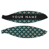 Fleur de Lis, Beige on Green, Royal, Your Name バスケットボール (パネル)