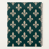 Fleur de Lis, Beige on Green, Royal, Your Name プランナー手帳 (裏面)