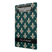 Fleur de Lis, Beige on Green, Royal, Your Name ミニクリップボード (アングル2)