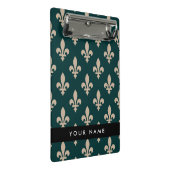 Fleur de Lis, Beige on Green, Royal, Your Name ミニクリップボード (アングル)