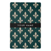 Fleur de Lis, Beige on Green, Royal, Your Name ミニクリップボード (裏面)