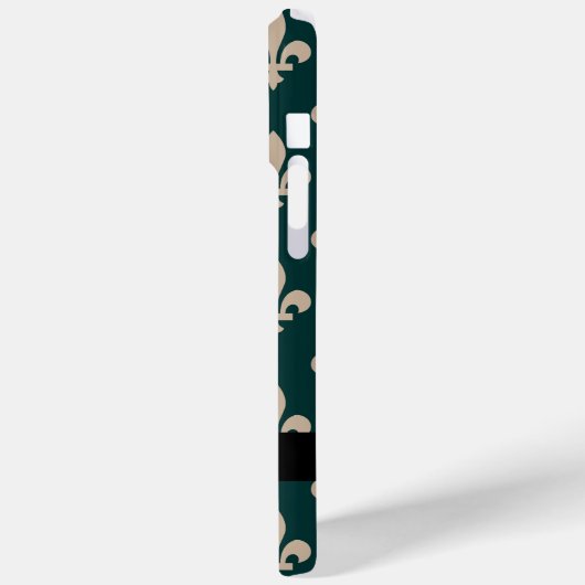 Fleur de Lis, Beige on Green, Royal, Your Name Case-Mate iPhoneケース (裏面 / 左)