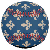 Fleur de Lis, Beige on Navy Blue, Royal, Your Name ソフトボール (裏面)