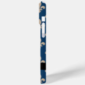 Fleur de Lis, Beige on Navy Blue, Royal, Your Name Case-Mate iPhoneケース (裏面 / 左)