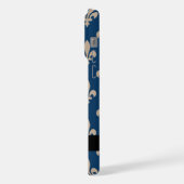 Fleur de Lis, Beige on Navy Blue, Royal, Your Name iPhoneケース (左側面)